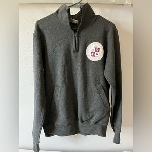 Virginia Tech Grey Fleece Quarter Zip Champion Size S